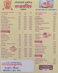 Rajmandir Ice Cream menu 1