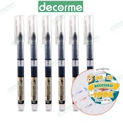 Bút Gel Ngòi Kim Decorme Bút Nước Ống Mực 0.5Mm 3 Màu Đen Xanh Đỏ Viết Mực Đẹp Nét Chữ Đều Snowhite Muji Văn Phòng Phẩm