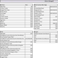 Aamra Bengali menu 2