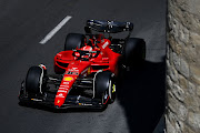 Charles Leclerc on track during practice ahead of the F1 Grand Prix of Azerbaijan at Baku City Circuit on June 10, 2022 in Baku, Azerbaijan.