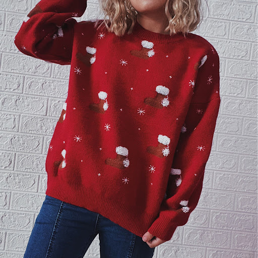 Title 3, Womens Fashion Round Neck Long Sleeve Christma...