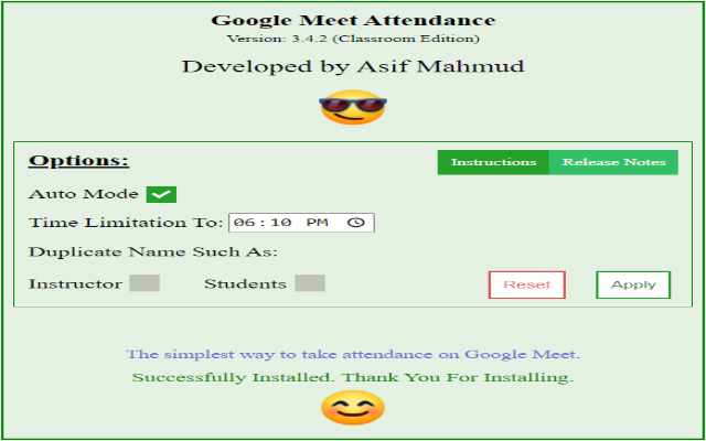 Google meet attendance tracker