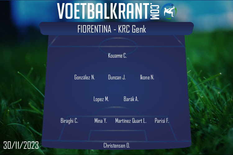 Opstelling Fiorentina | Fiorentina - KRC Genk (30/11/2023)