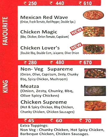 Da Pizza Makers menu 