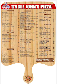 Uncle John's Pizza menu 1