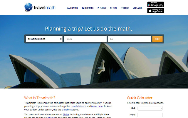 Travelmath chrome extension