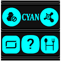 Cyan and Black Icon Pack