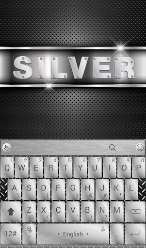 Metal Silver Keyboard Theme