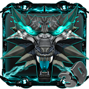 3d Neon Iron Wolf Theme  Icon