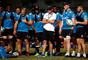 Sharks coach Sean Everitt (white t-shirt) looks to use the URC game against Zebre on Saturday to perfect their performances.