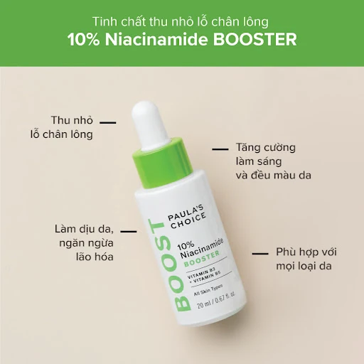 Tinh chất thu nhỏ lỗ chân lông Paula's Choice 10% Niacinamide Booster 20ml