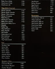 Hyderabadi Spice, Keonics Road menu 2