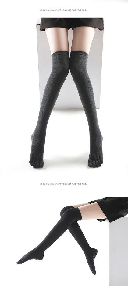 Chaussettes de yoga sur le genou, doigt complet, demi-doigt, tube long