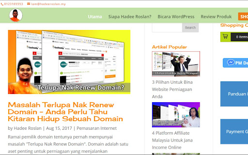 WordPress dan Pemasaran Internet Hadee Roslan