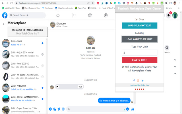 Facebook MarketPlace Chats Cleaner 2022