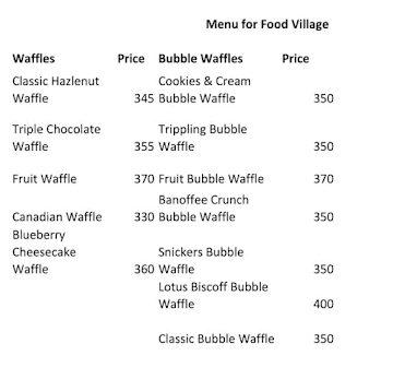 The Funnel Hill Creamery menu 