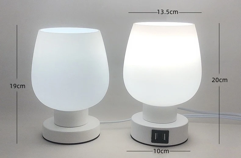 Title 1, Nordic Simple Touch Glass Lamp Dimming Bedside ...