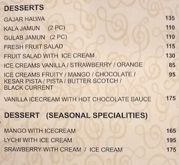 Saatvik menu 