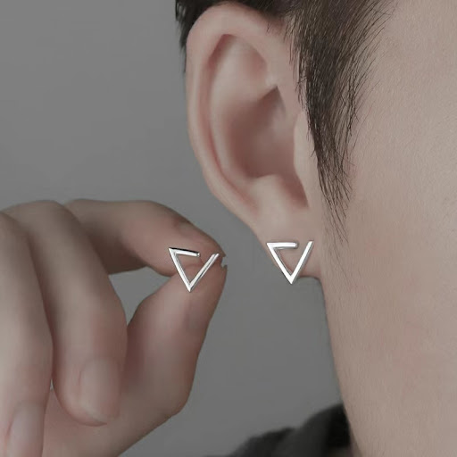 Title 3, Low profile design copper earrings with a high-...