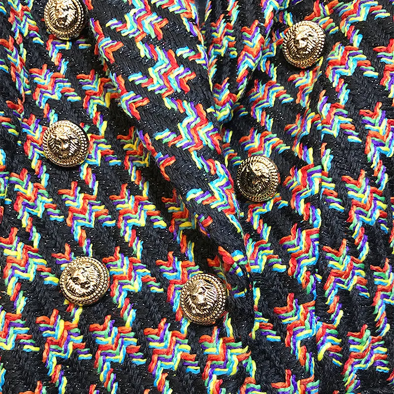 Tweed de tweed de peito duplo Houndstooth