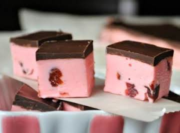 Dark Chocolate and Cherry-Layered Fudge Recipe