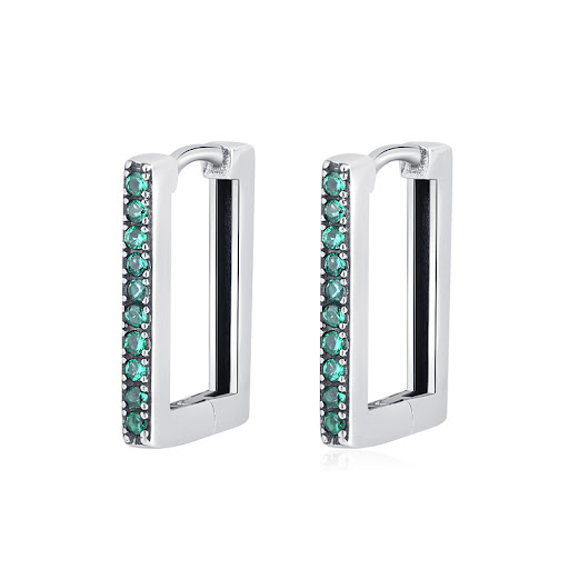 Title 5, S925 Sterling Silver Geometric Square Diamond T...