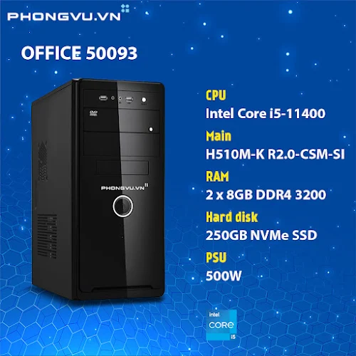 PC PV Home Office 50093 (i5-11400/2x8GB/250GB SSD/No OS)