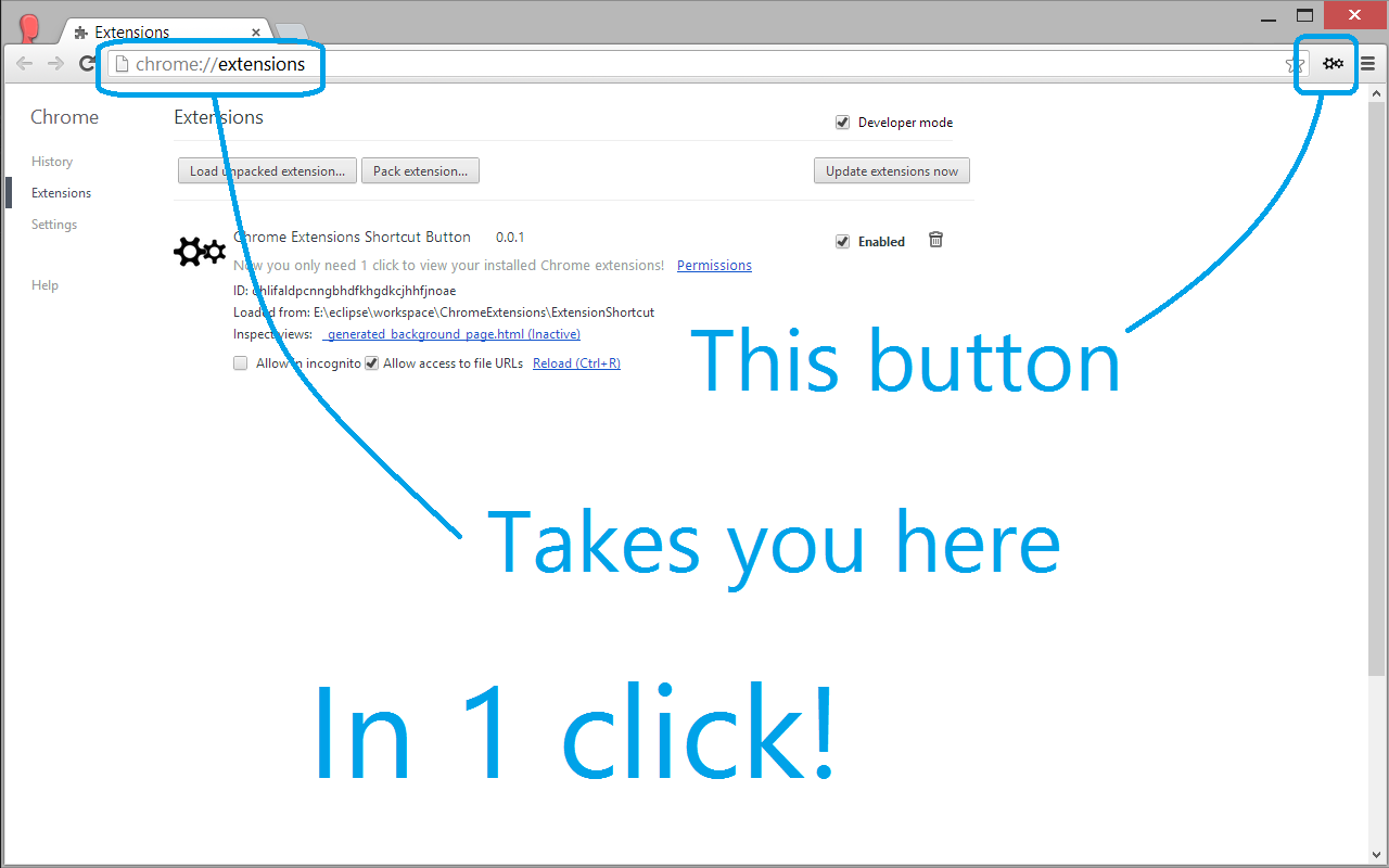 Shortcut Button for Google Chrome Extensions Preview image 1