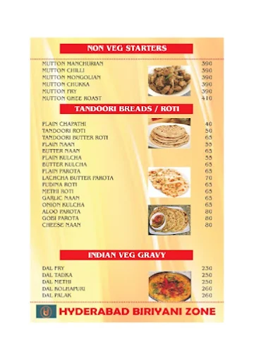 BU's Hyderabad Biryani Zone menu 