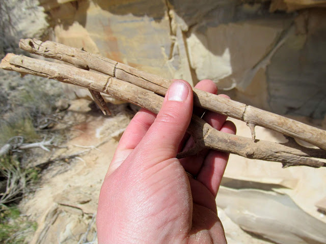 Sticks with grooves carved into them