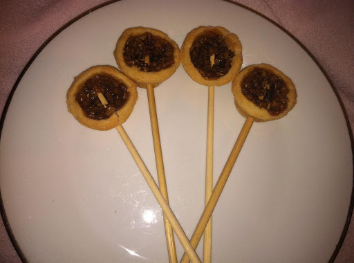 Mini Pecan Pies on a stick.