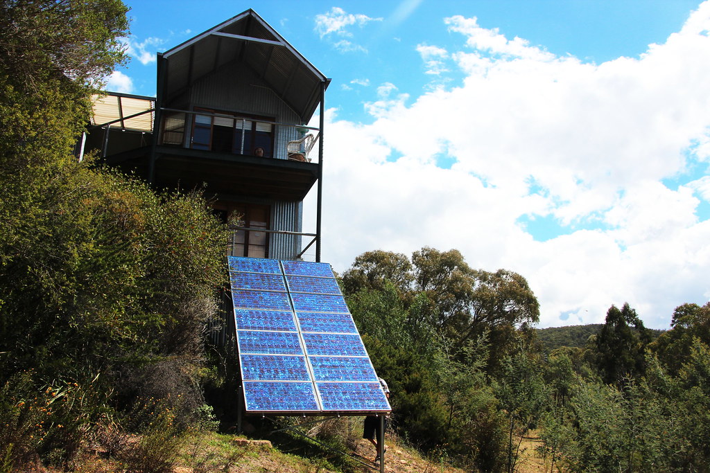 Solar PV array in front of off the grid house IMG_9764 | Flickr