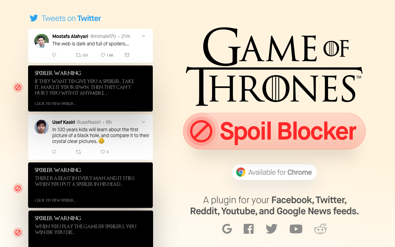 Game Of thrones Spoil Blocker 2019 Preview image 1