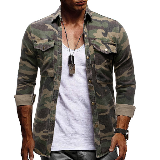 Title 5, Long sleeve camouflage denim jacket