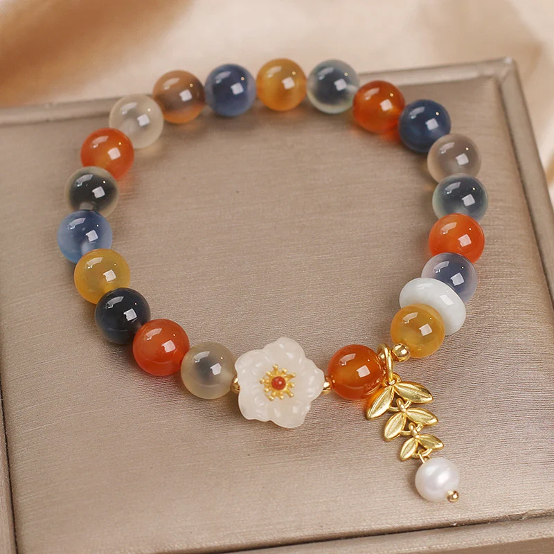 Bracelet en agate cœur design original, un cadeau parfait pour femmes. Il exprime l'amour et sublime votre style quotidien.