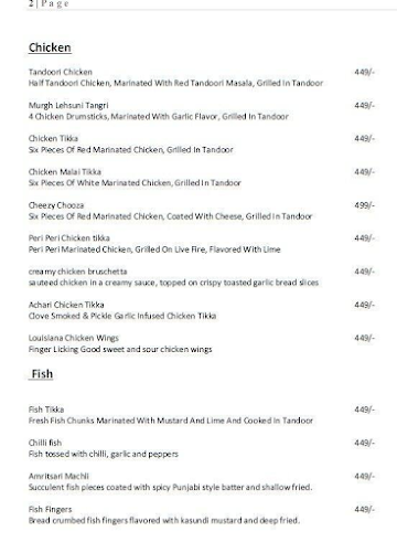 House Of Tandoor menu 