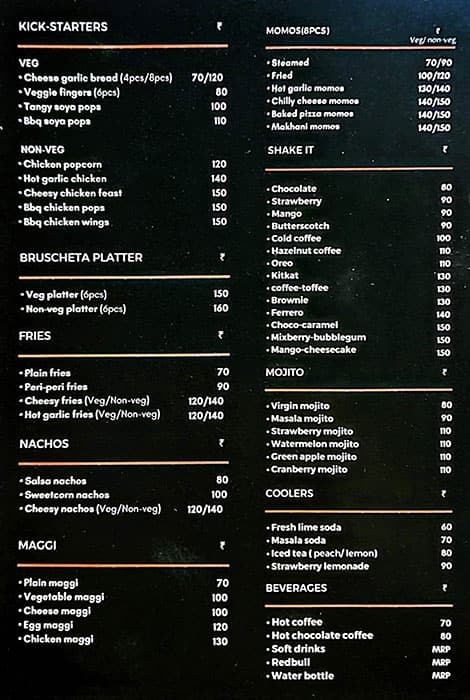 Amigo’s hub menu 