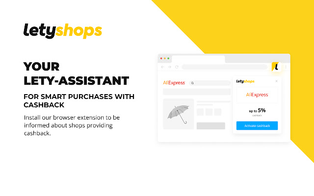 Cashback service LetyShops chrome extension