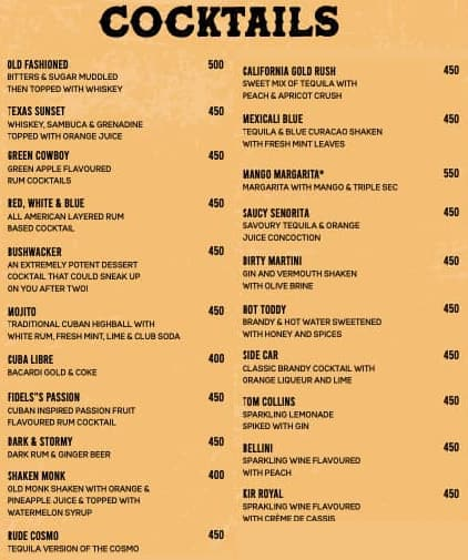 Plan B menu 