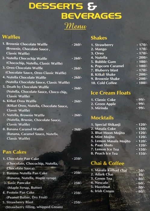 Bindaas Bol menu 