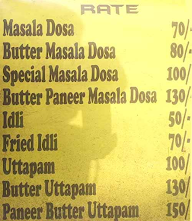 South Indian Masala Dosa menu 1