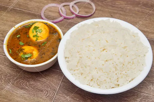 Egg Curry With Steam Rice