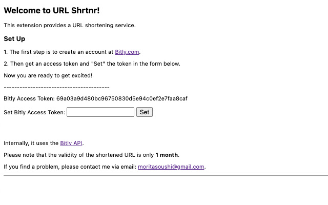 URL Shrtnr chrome extension