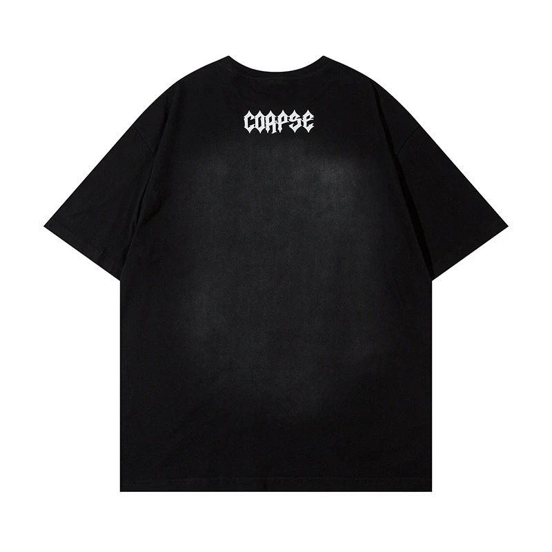 Camiseta de hombre manga corta con estampado de letras inkjet, cómoda y transpirable, ideal para uso diario. Diseño moderno y versátil.