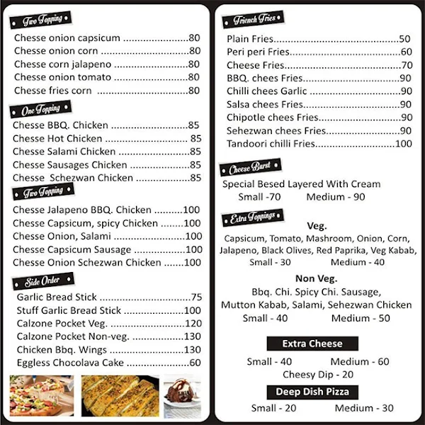 Pizza Planet menu 