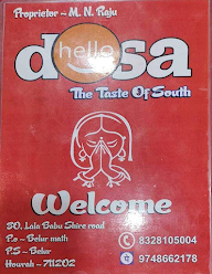 Hello Dosa menu 1