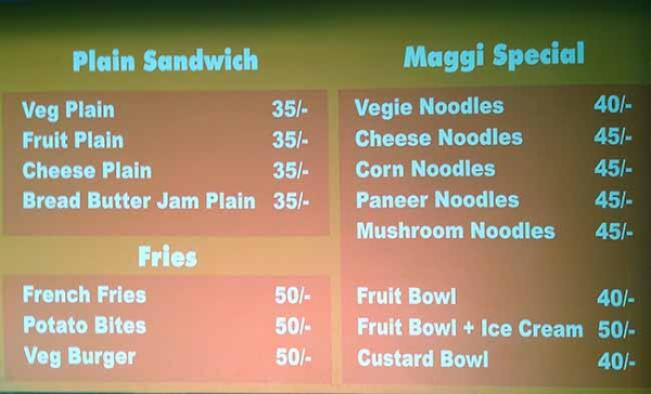 SV Juice Junction menu 