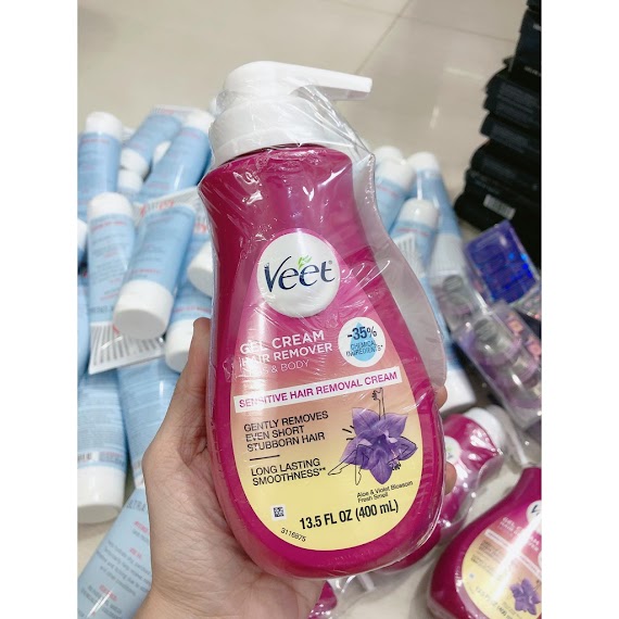 [Fullsize 400Ml – Bill Us ] Kem Tẩy Lông Veet Gel Cream Hair Remover Leg & Body ( Sensitive Hair Removal )