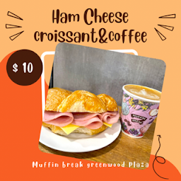 Ham & Cheese Croissant & Coffee