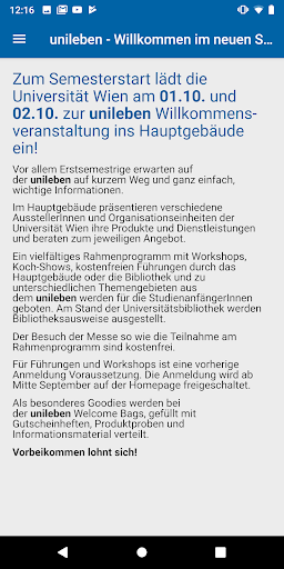 Event App University of Vienna